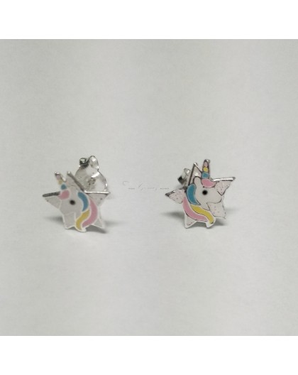 Pendientes de plata unicornio Ref. PE0202
