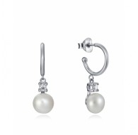 Pendientes de aros de plata con perlas Viceroy Ref. 7121E000-68