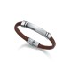 Pulsera de acero Viceroy con cuero marron Ref. 75219P01011
