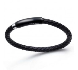 Pulsera de cuero negro Viceroy Fashion Ref. 6287P09010