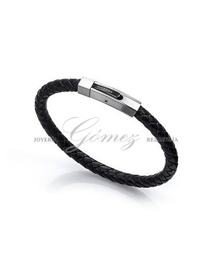 Pulsera cuero negro Viceroy Fashion Ref. 6298P09010