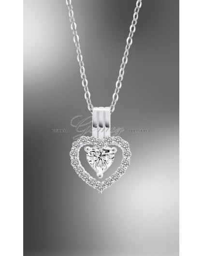 Colgante de plata corazon con circonitas Lotus Silver Ref. LP3555-1/1