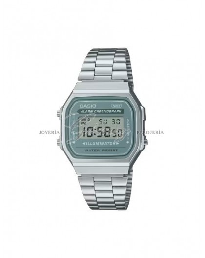 Reloj Casio vintage plateado Ref, A168WA-3AYES