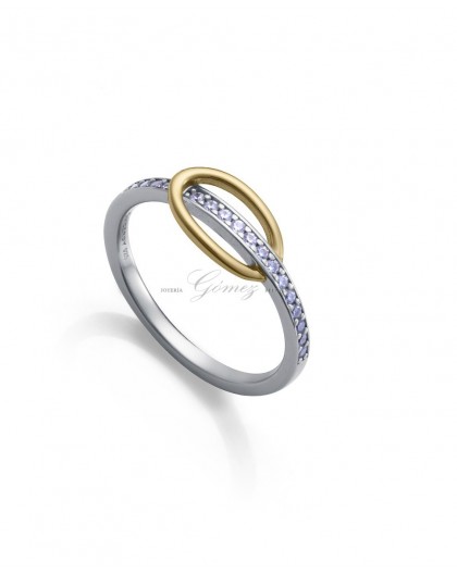 Anillo de plata bicolor con circonitas Viceroy Ref. 9158A012-30