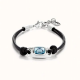 Pulsera de cuero Uno de 50 Ref. PUL2480AZCMTL0M
