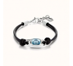 Pulsera de cuero Uno de 50 Ref. PUL2480AZCMTL0M