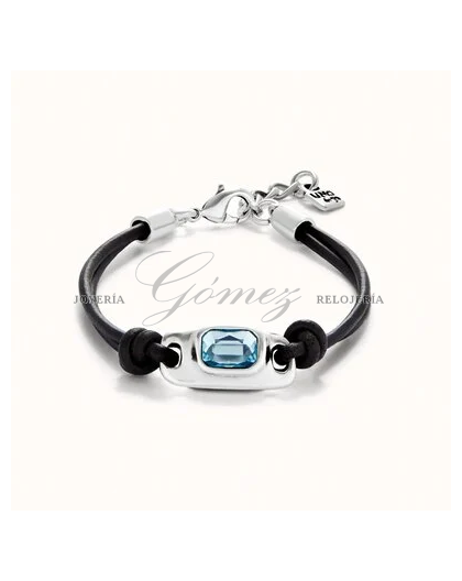 Pulsera de cuero Uno de 50 Ref. PUL2480AZCMTL0M