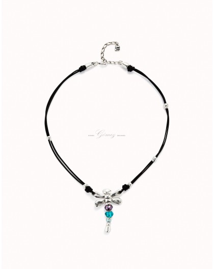 Collar cuero libelula Uno de 50 Ref. COL1959MCLMTL0U