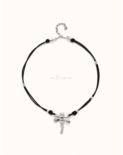 Collar de cuero y libelula Uno de 50 Ref. COL1958MARMTL0U