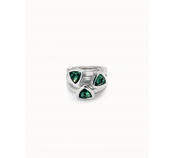 Anillo Uno de 50 con cristal verde Ref. ANI0849VRDMTL15