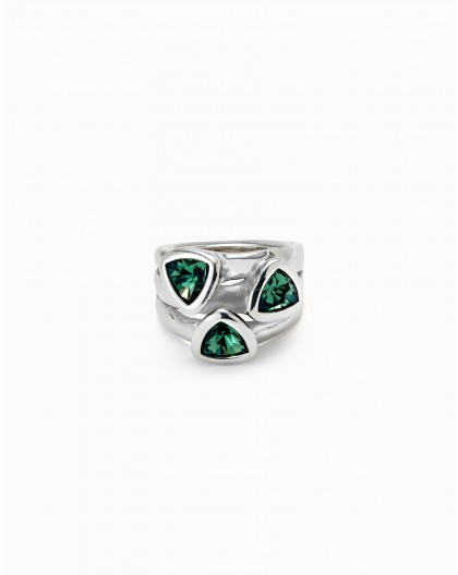 Anillo Uno de 50 con cristal verde Ref. ANI0849VRDMTL15