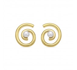 Pendientes espiral Luxenter con perla Ref. SGEM17011400