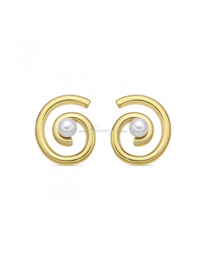 Pendientes espiral Luxenter con perla Ref. SGEM17011400
