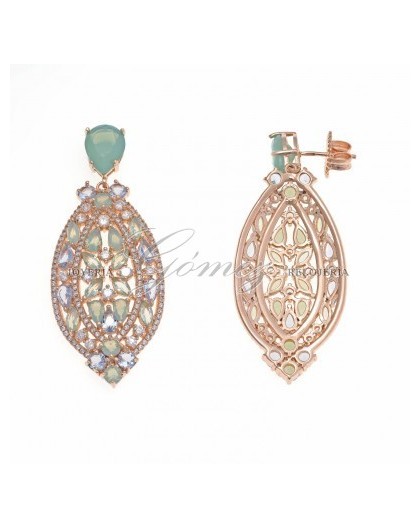 Pendientes de plata con piedras de colores Salvatore Ref. 236A0006