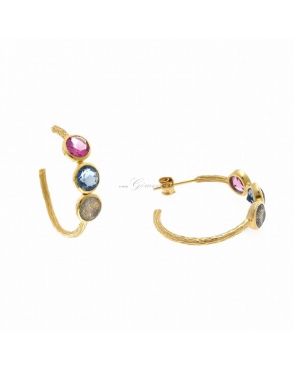 Pendientes de aros con piedras Salvatore Ref. 163A0198