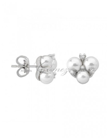 Pendientes de plata Majorica con 3 perlas Ref. 15725.01.2.000.010.1