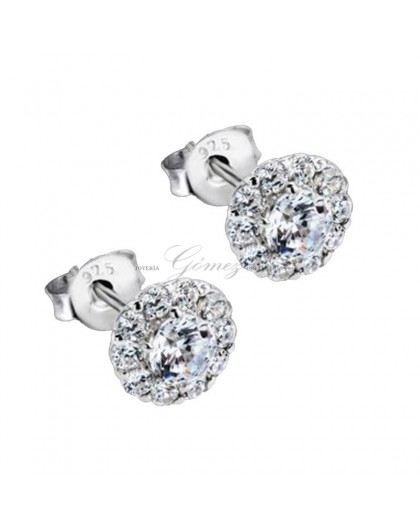 Pendientes de plata Lotus con circonitas Ref. LP1290-4/1