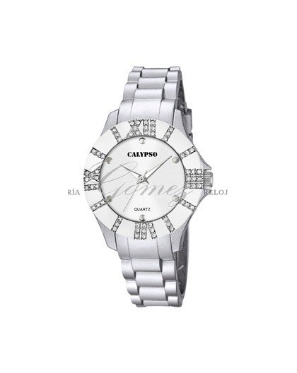 Reloj Calypso caucho plateado Ref. K5649/7