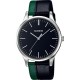 Reloj Casio de piel bicolor negra y verde Ref. MTP-E133L-1EEF