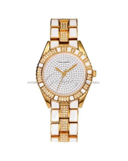 Reloj Mark Maddox blanco y dorado Ref. MM0003-20