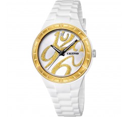 Reloj Calypso blanco y dorado Ref. K5632/2