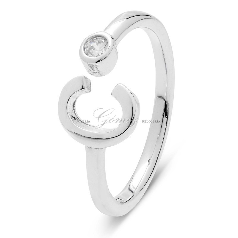 proteger emocional Armonía anillo de plata luxenter con inicial c